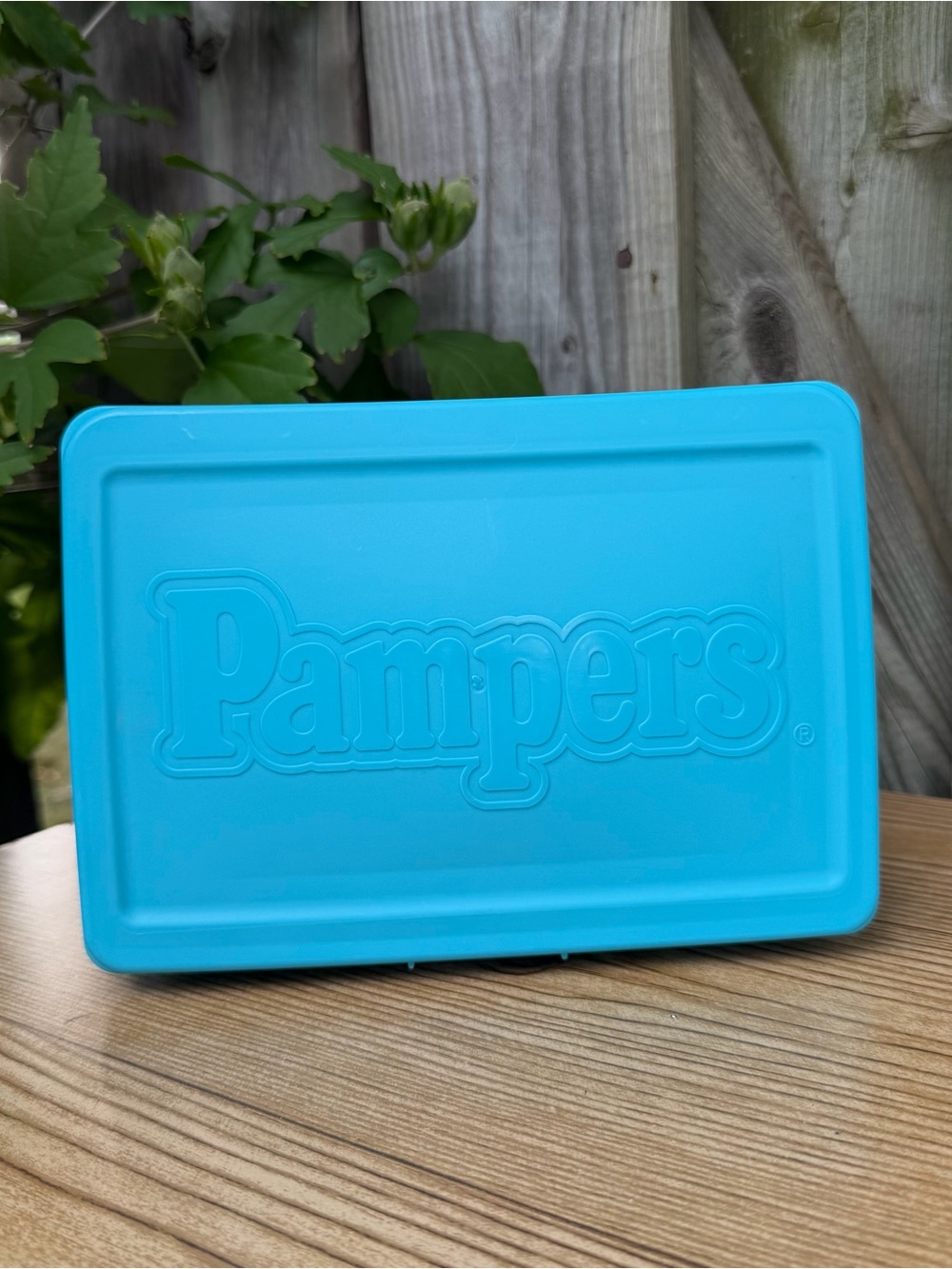 Pampers 1997 Baby Fresh Vintage Blue Reusable Baby Wipe Plastic Container